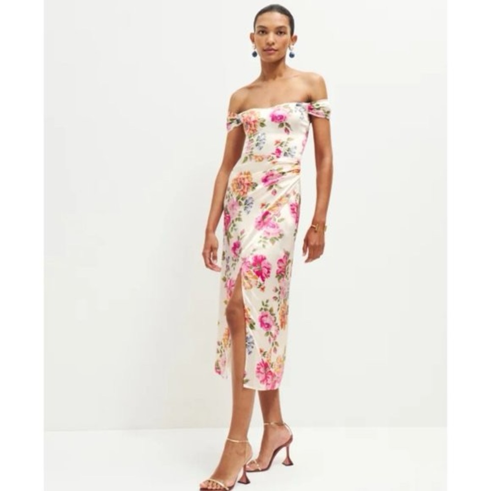 Reformation Genesis Giverny Floral Silk Midi Dress